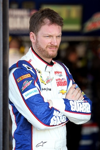 Dale Eanhardt, Jr. in the garage at Daytona International Speedway / Headline Surfer